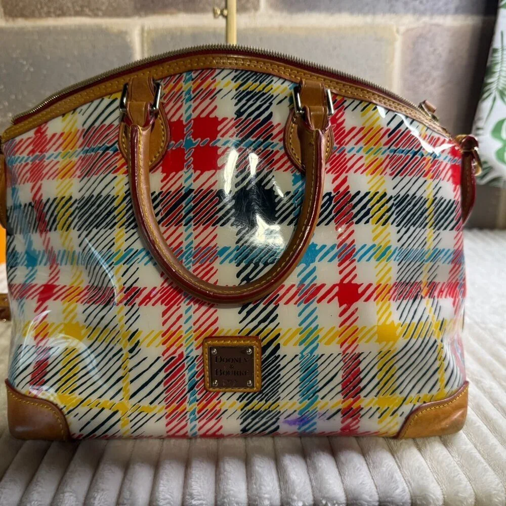 Dooney & Bourke Plaid Vinyl/Leather Bag
